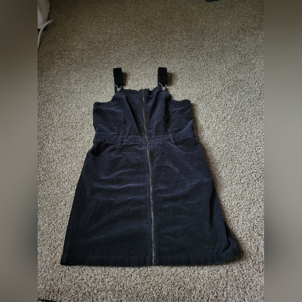 American Eagle Outfitters Black Ribbed Mini Denim Plus Size Dress Size 16 - Picture 6 of 14